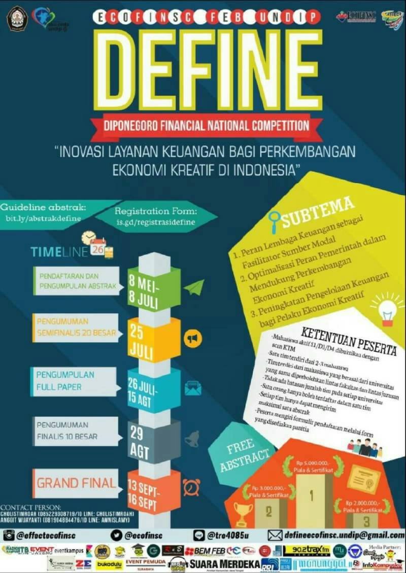 ECOFINSC FEB UNDIP
Proudly Present:
DEFINE (Diponegoro Financial National Competition)