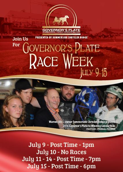 Governor's Plate Week begins this Sunday, July 9th at Red Shores Summerside! #harnessracing #lobstercarnival #pei