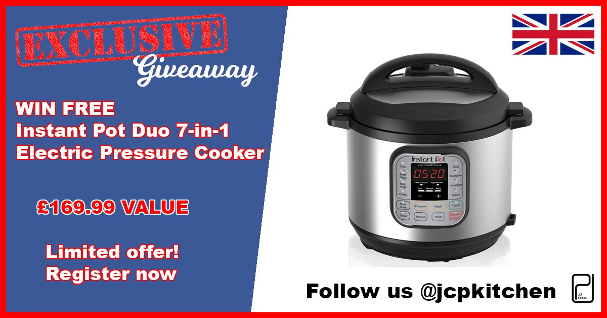 PJCKitchen's tweet image. Join our exclusive UK giveaway &amp;amp; win a free Instant Pot! Limited offer. Join now! bit.ly/2tpMWIK #giveaway #Sweepstakes #instantpot