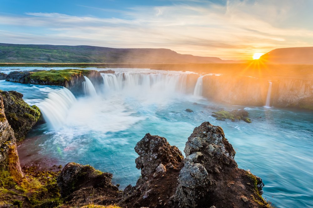 DublinAirport's tweet photo. We have flights for 2 from Dublin to Iceland with @wow_air up for grabs. To enter follow &amp; retweet. This is Godafoss waterfall #DUBIceland https://t.co/GA4fhyQIAc