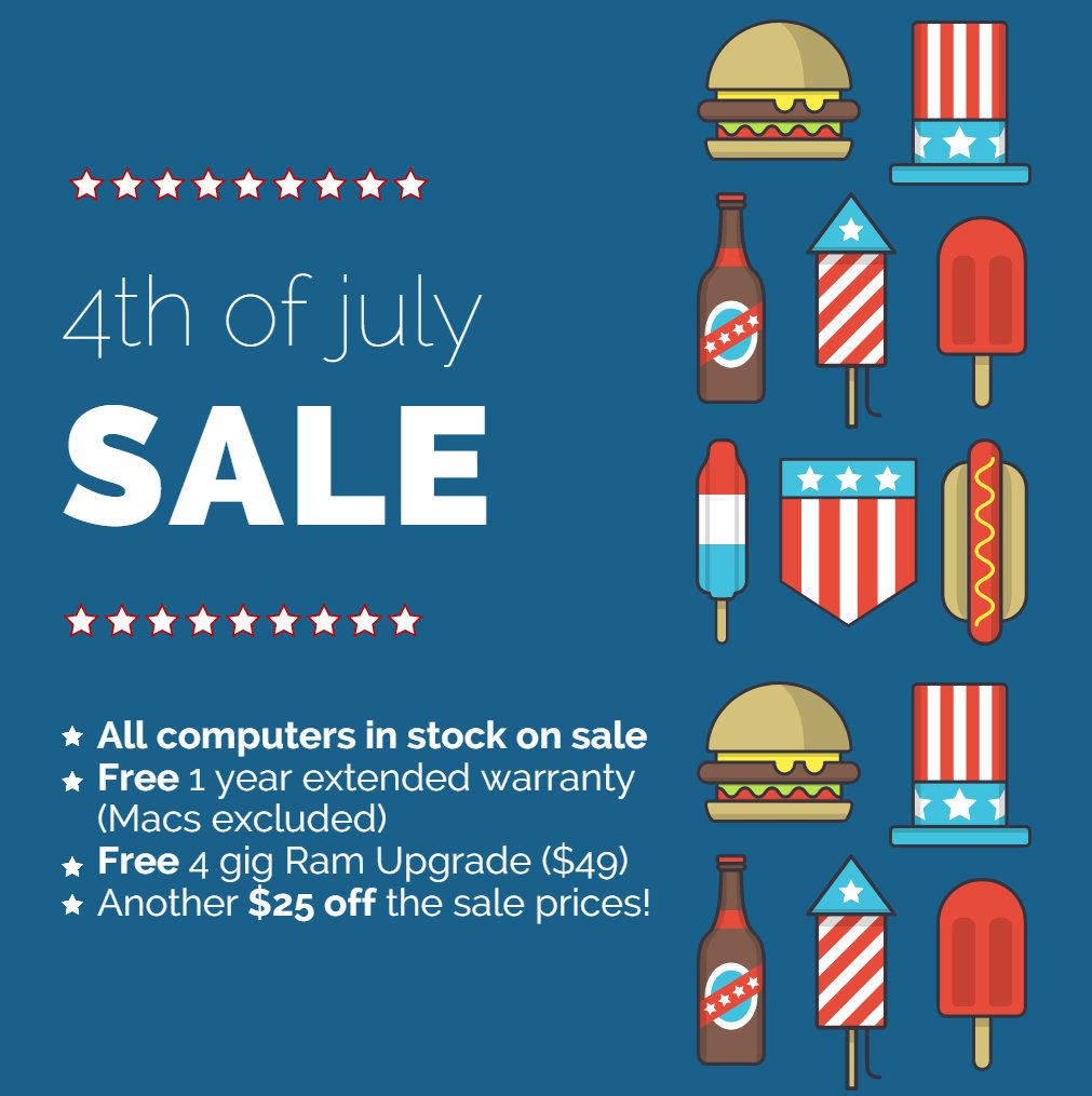 A2Computers's tweet image. The fireworks may be over, but the savings aren't! Going on now through Friday.