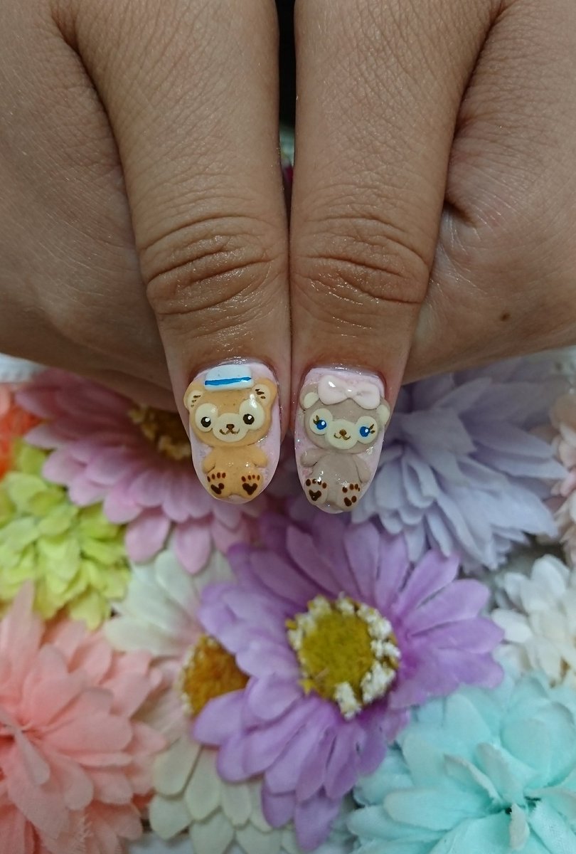 いろはねいる ジェルネイル スカルプ ネイル Nail 新宿ネイルサロン いろはねいる ダッフィーネイル シェリーメイネイル ジェラトーニネイル ステラルーネイル ディズニーネイル 3dネイル 夏ネイル ピンクネイル ガーリーネイル T