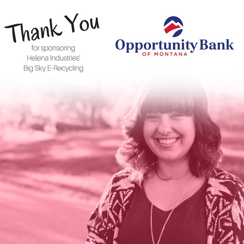 HIthriftstore's tweet photo. Thanks Opportunity Bank for sponsoring Big Sky E-Recycling. A win for our mission, good for #HelenaMT, great for the 🌍 @CyclePointUS https://t.co/Z5o8ZqRqKh