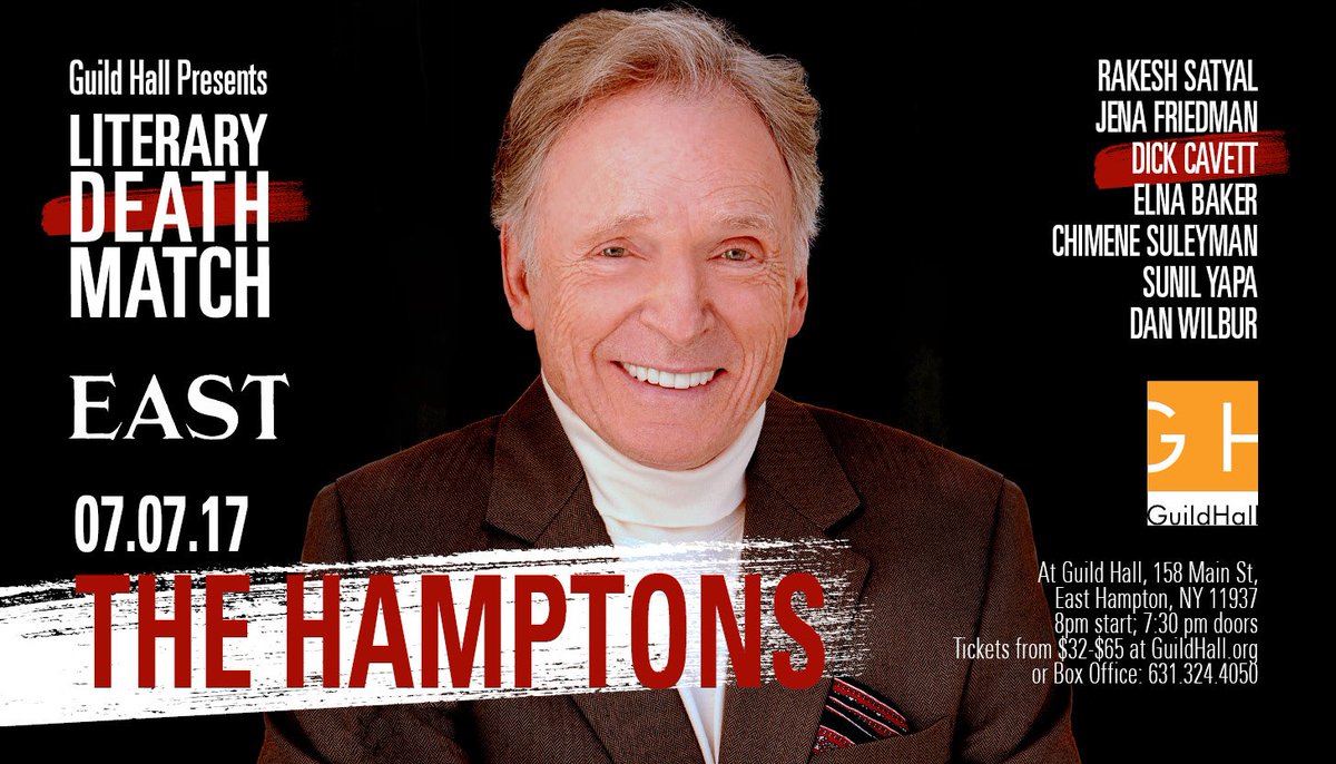 atzuniga's tweet photo. Need an excuse to go to East Hampton? This is it. Feat. @rakeshsatyal @JenaFriedman &amp; @TheDickCavett. Don't miss it! https://t.co/LdwP9fb7JP https://t.co/bwWkKMknFl