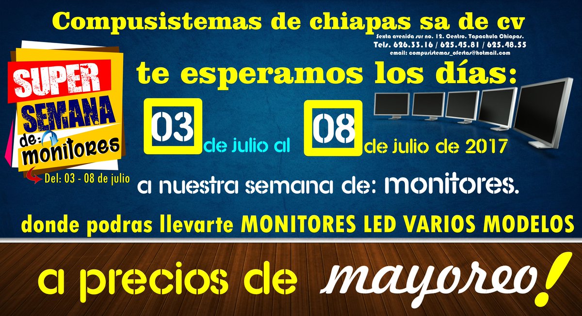 Compuchiapas's tweet photo. MONITORES LG 18.5", 21.5",24". HP 18.5",AOC 18.5",VORAGO 18.5" Y SAMSUNG 27" #INCREIBLES PRECIOS QUE SOLO COMPUSISTEMAS TIENE PARA USTEDES! https://t.co/tRApG3jU7M