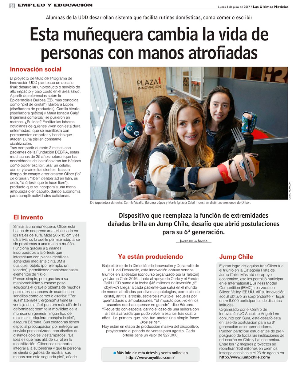 Conoce la muñequera My Oliber Innovación Social que mejora la vida de personas con manos atrofiadas👉 bit.ly/MNQRA vía <a href="/lun/">Las Últimas Noticias</a>