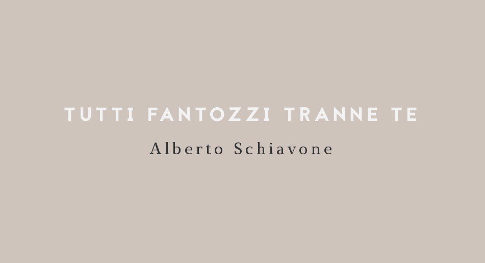 TUTTI FANTOZZI TRANNE TE di Alberto Schiavone.
Il nostro omaggio ad un grande poeta, scrittore e attore:
ilcolophon.it/tutti-fantozzi…
Ciao Paolo!
