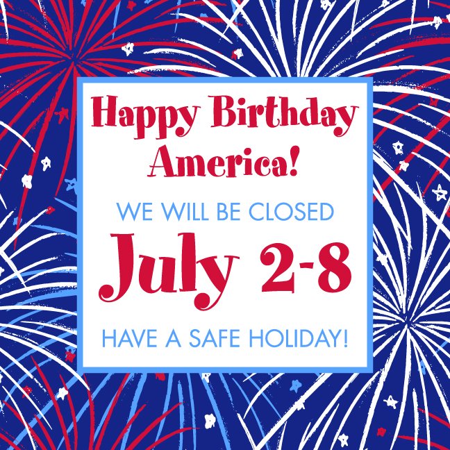 REMINDER: The gym is closed this week! Enjoy the break.