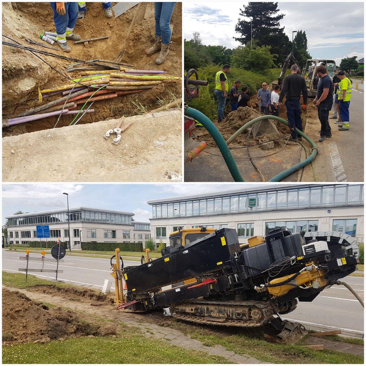 stevenbens's tweet photo. Gigantische fibercut op de Leuvensesteenweg door gestuurde boring.. verschillende providers impacted #FiberCutZaventem https://t.co/0GdMebBrlZ