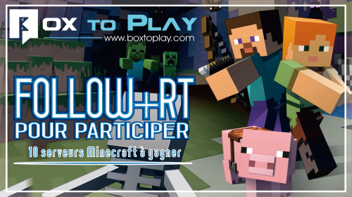 BoxToPlay's tweet photo. #Concours

🎁10 serveurs #Minecraft Ram ILLIMITE à gagner

➡️️ https://t.co/QlZZdnlyzx

Pour paticiper :
- #RT ce Tweet
- Follow @BoxToPlay https://t.co/5NnzSK9hKj