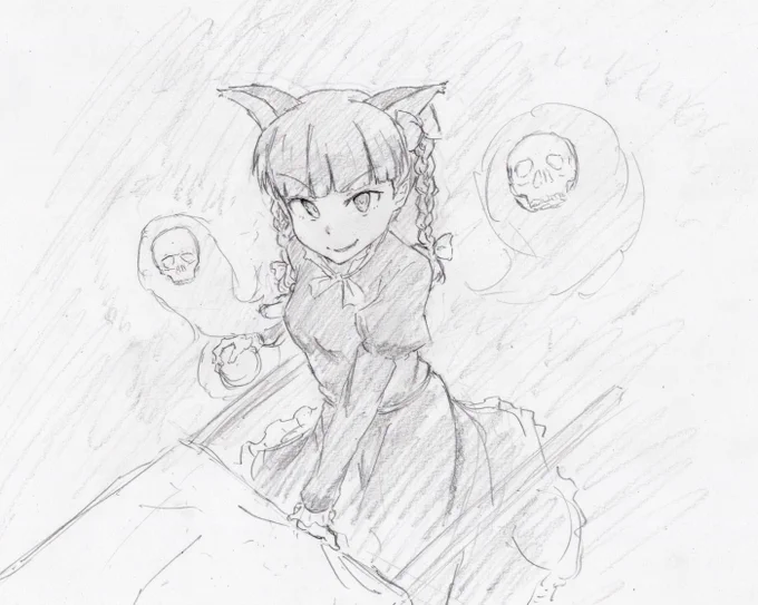 #深夜の真剣お絵描き60分一本勝負 
お燐 