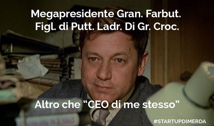 startupdimerda's tweet photo. I #ceodimerda se lo sognano un titolo così, per non parlare della poltrona in pelle umana!
Non poteva mancare il nostro tributo a #Fantozzi… https://t.co/3yha1yDVWq