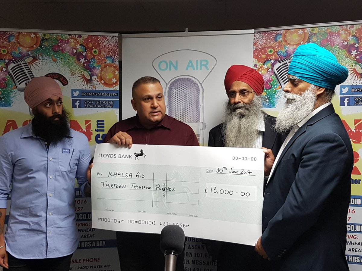 Asian Star Radio (@asianstarradio) on Twitter photo Asian Star Radio collects £13000 from its #listeners for #Slough charity <a href="/Khalsa_Aid/">Khalsa Aid</a> for #Syrian #Refugees Asian Star Radio collects £13000 from its #listeners for #Slough charity <a href="/Khalsa_Aid/">Khalsa Aid</a> for #Syrian #Refugees