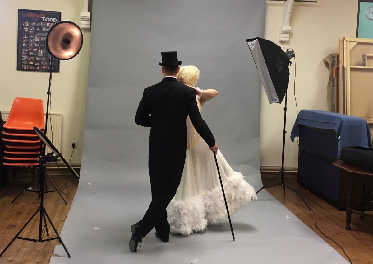 theatreNNOS's tweet photo. Behind the scenes! Publicity artwork shoot with the amazing @JazIBrewer and lovely models Nicola &amp; Darren https://t.co/iADIqrDUEO