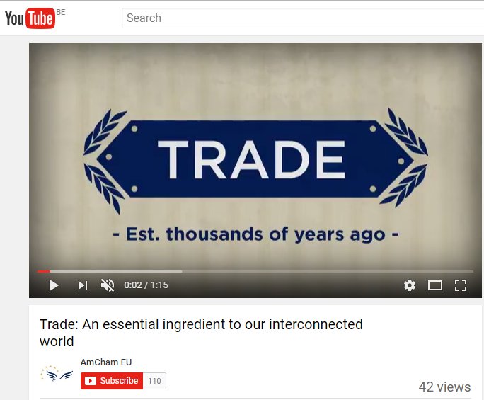 What is #trade &amp; why do we need it? AmCham EU's new video on how to strike the right balance on trade: youtube.com/watch?v=EVbbCF…. #Trade4All