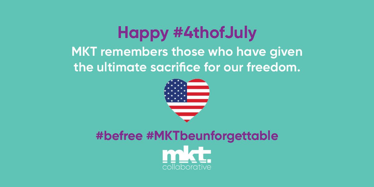 mktcollab's tweet photo. MKT wishes everyone a safe and festive #4thofJuly holiday! #befree #MKTbeunforgettable https://t.co/2GPEGj1ai4
