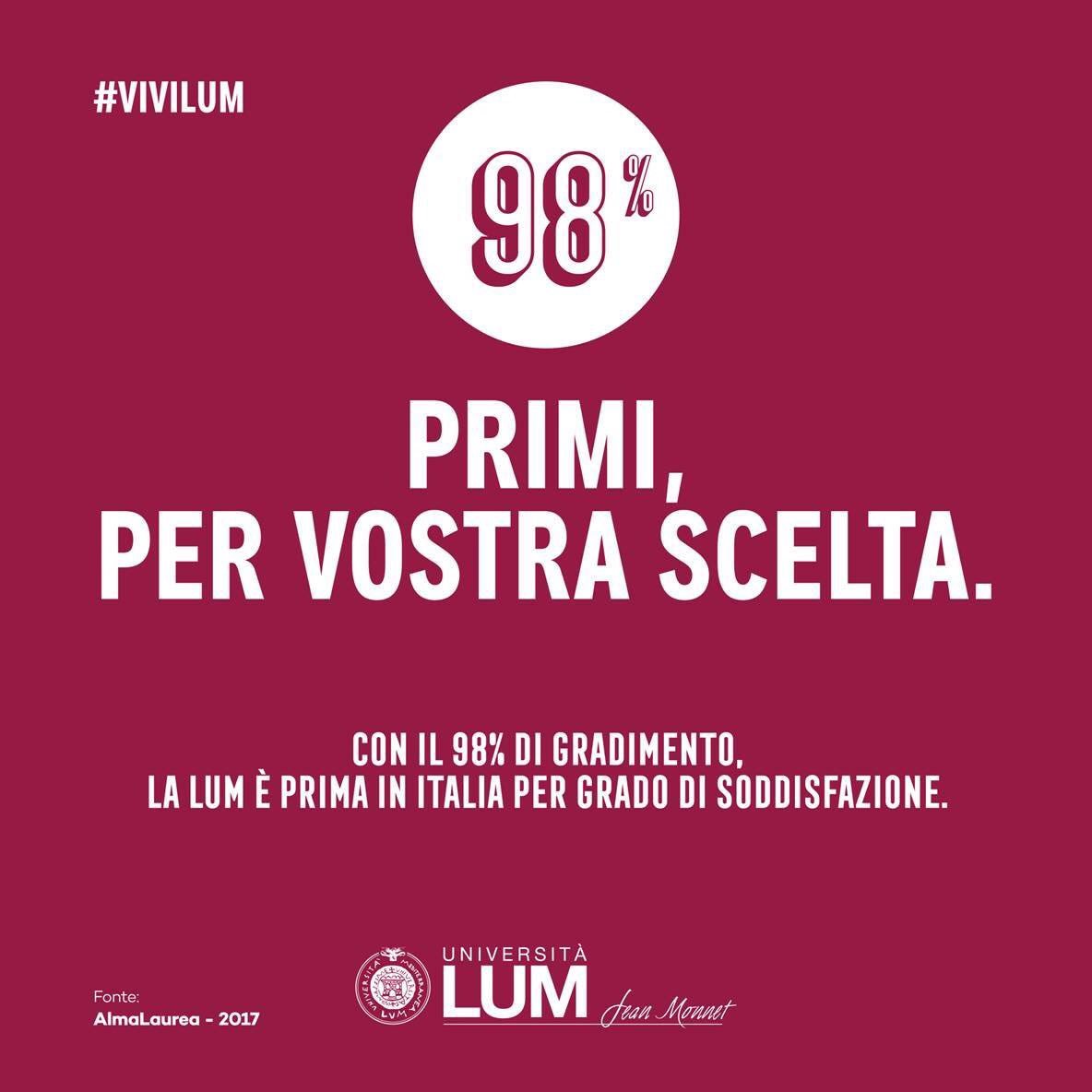 LUM, l’Università per chi non si accontenta dell’università. 
#LUM. A misura di studente.
#vivilum