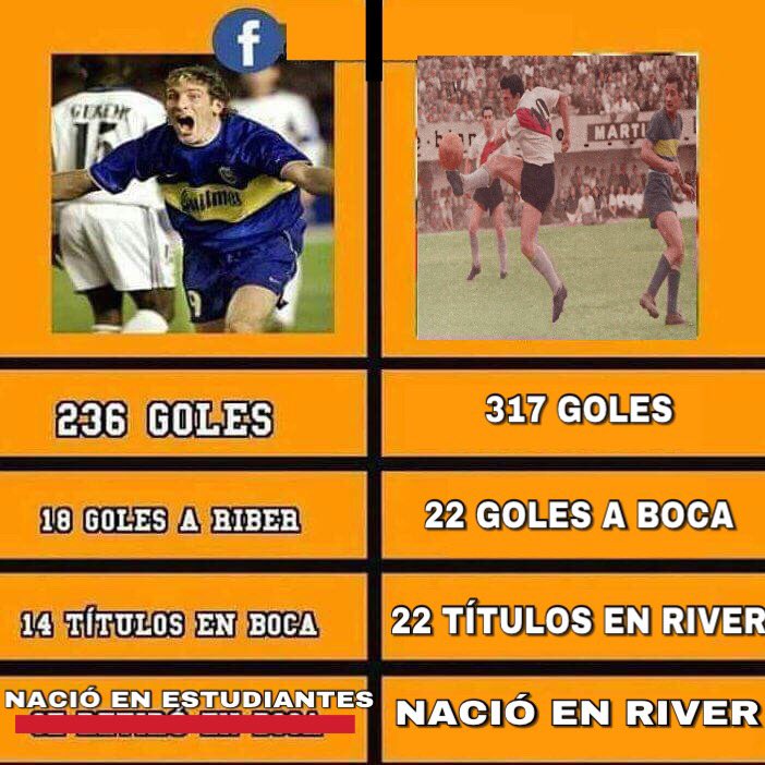 GenRiver's tweet photo. Eterno acomplejado: no te bancaste el homenaje a Cavegol y saliste a compararlo con tu goleador histórico. Compáralo al mío. Contala entera. https://t.co/MHTs54SrRL