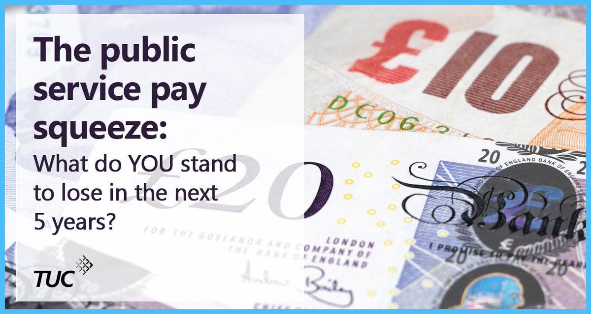 The_TUC's tweet image. Are you a public service worker? Check out how much the public pay squeeze will hit YOUR wages with this calculator form.jotformeu.com/71832940862360