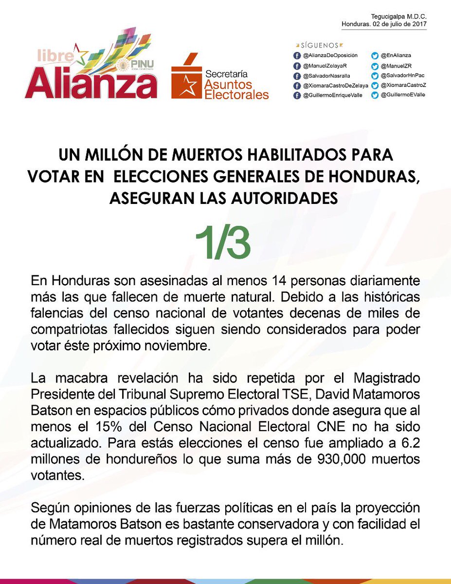 manuelzr's tweet photo. LA DIRECCIÓN ELECTORAL de la alianza denuncia serias inconsistencias en el CENSO nacional electoral / https://t.co/jsWQ7R4bxb