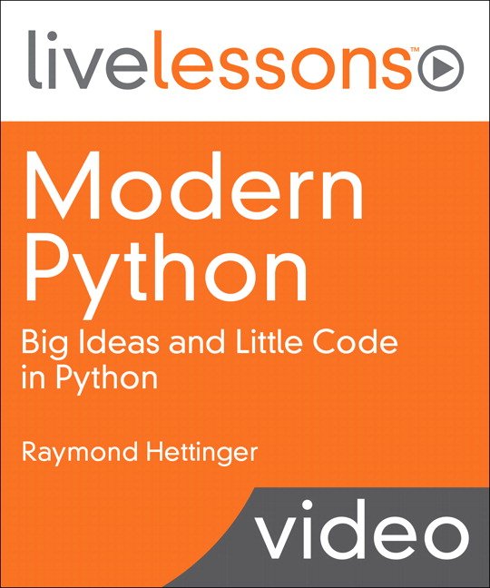 InformIT's tweet image. VideoDeal of the Week: #ModernPython: Big Ideas and Little Code in Python - 8+ hours of video for $99.99
informit.com/deals/video
@raymondh