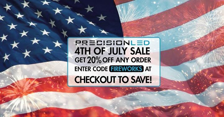 PrecisionLED's tweet image. Celebrate 4th of July with PrecisionLED. Use Code FIREWORKS at Checkout to Save 20% on ANY Order!