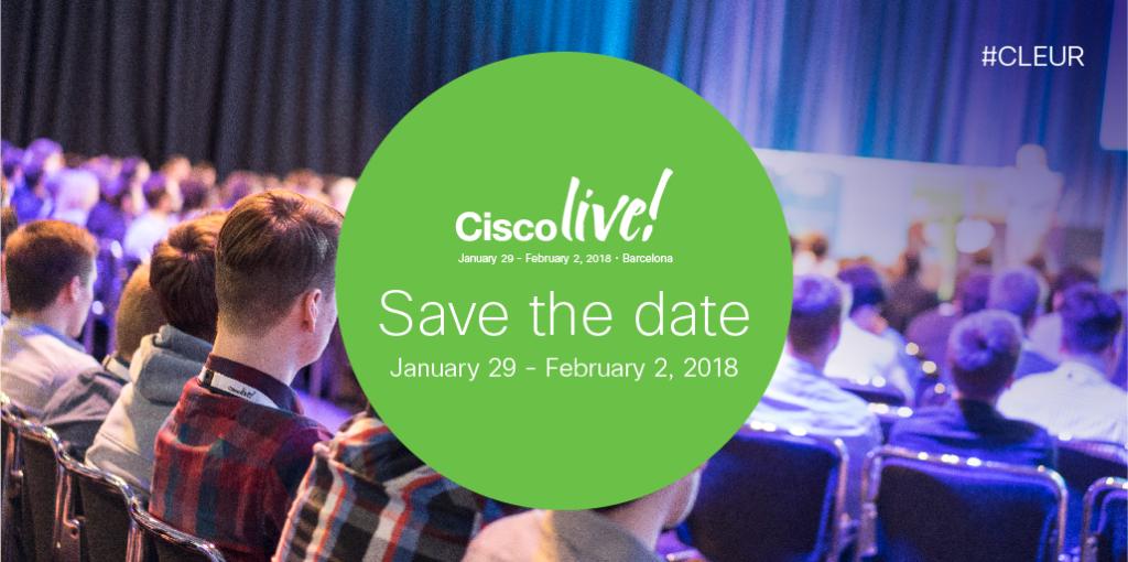 CiscoLiveEMEA's tweet image. SAVE THE DATE! @CiscoLiveEurope  2018 is coming to Barcelona January 29 - February 2! #CLEUR