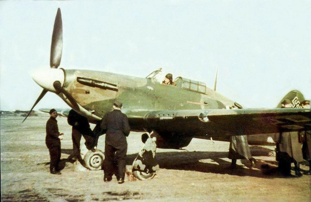 German military inspect a captured Hawker 
Hurricane