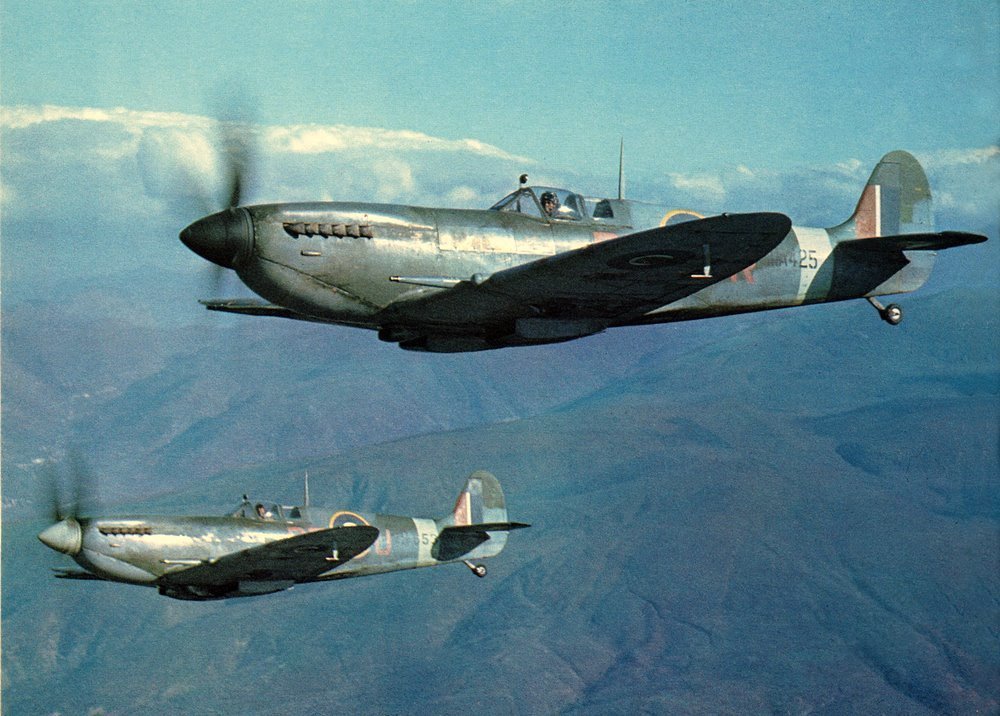 Mk. IX Spitfires of 241 Squadron on patrol in Italy, January 1944