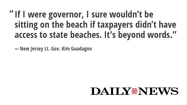NYDailyNews's tweet photo. Even #ChrisChristie’s lieutenant governor @KimGuadagnoNJ is slamming her boss's beach day https://t.co/53Mpay8ZMO https://t.co/MYK6I0TbQ4