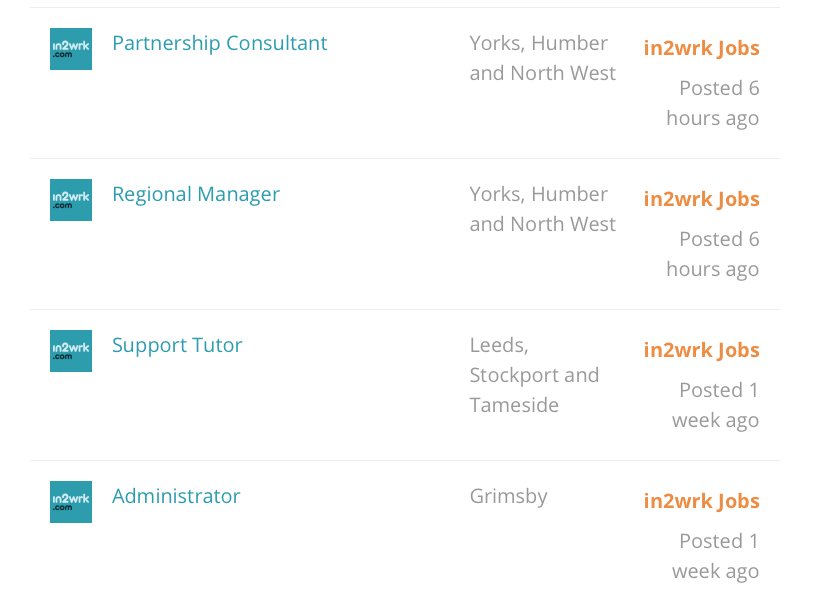 in2wrk's tweet photo. Would you like to join our team? We're looking for a Partnership Consultant, Regional Manager, Support Tutor and Administrator! #jobs https://t.co/5yW2PLxKfT