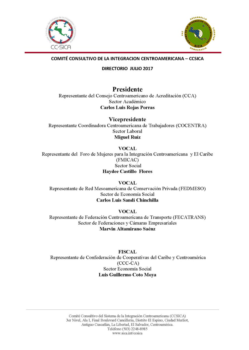 Nuevas autoridades del CCSICA elegidas el pasado 23/06/17,en #Asambleaplenaria realizada en el #CentrodeFormación de la #CooperaciónEspañola