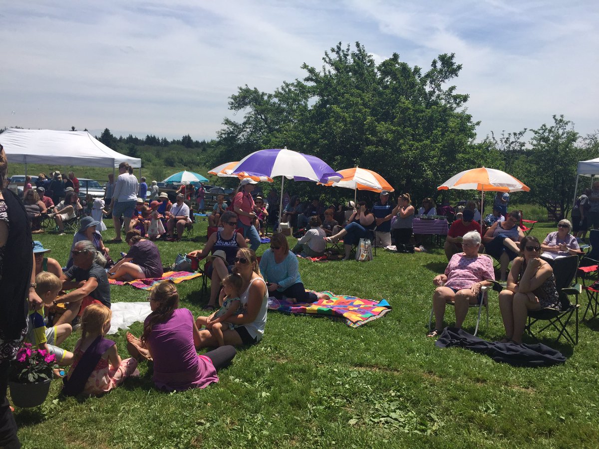 elizmcmillan's tweet photo. Hundreds of book lovers are gathered in River John for the opening of author Sheree Fitch's Mabel Murple's Shoppe and Dreamery https://t.co/BvjSCPSpmo