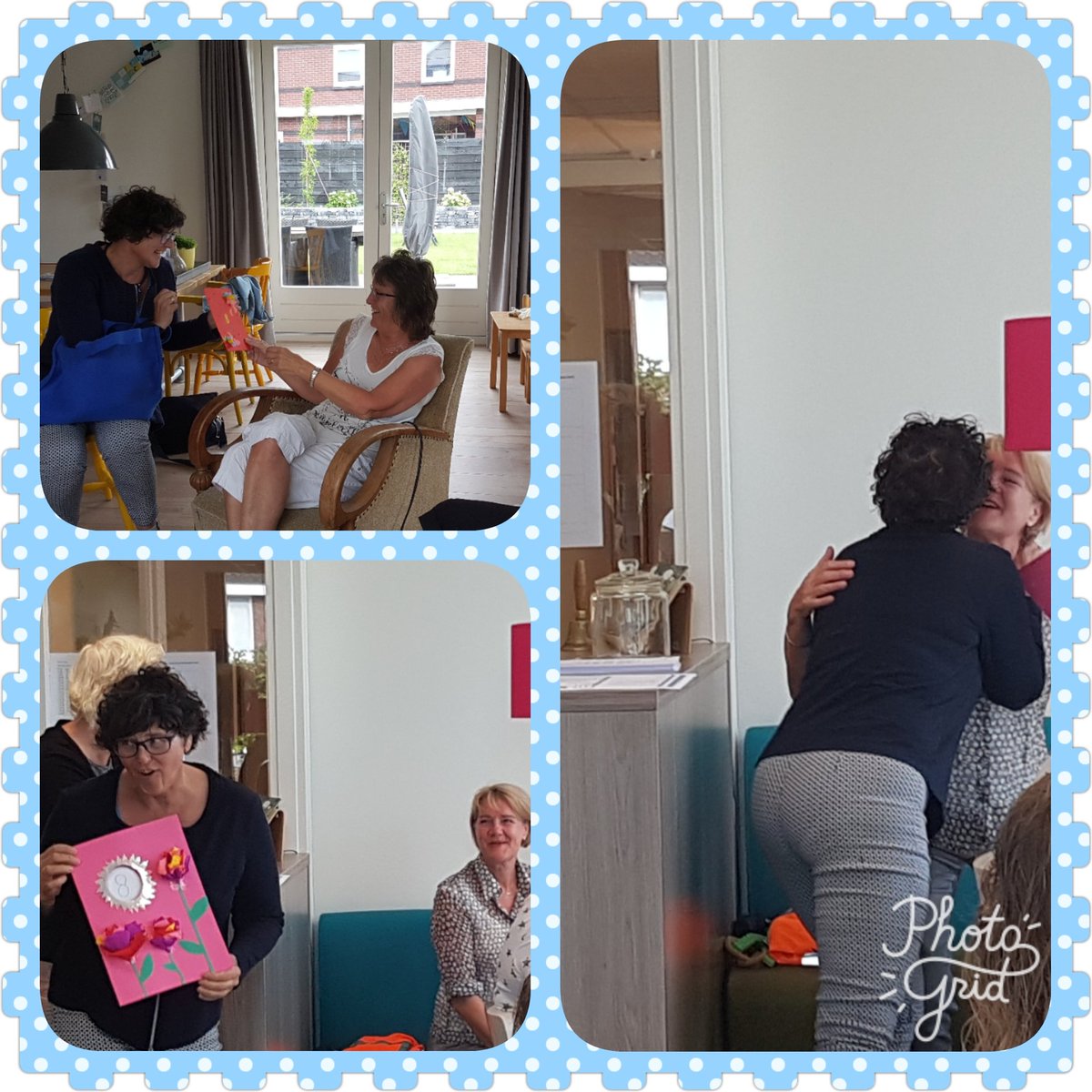 Nog 8 nachtjes slapen... Dat staat op.de kaart die Marjan en Elize hebben gekregen van gr. 8 #afscheid collega's