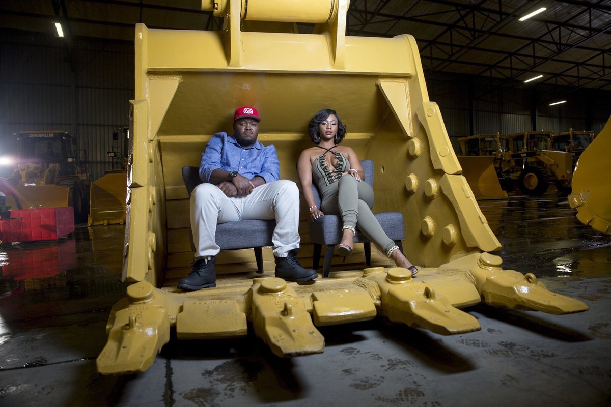 changedown_sa's tweet image. Our hosts @skhumbi and @Boity are going heavy duty at the Caterpillar Plant. #ChangeDown #FuelledByBP