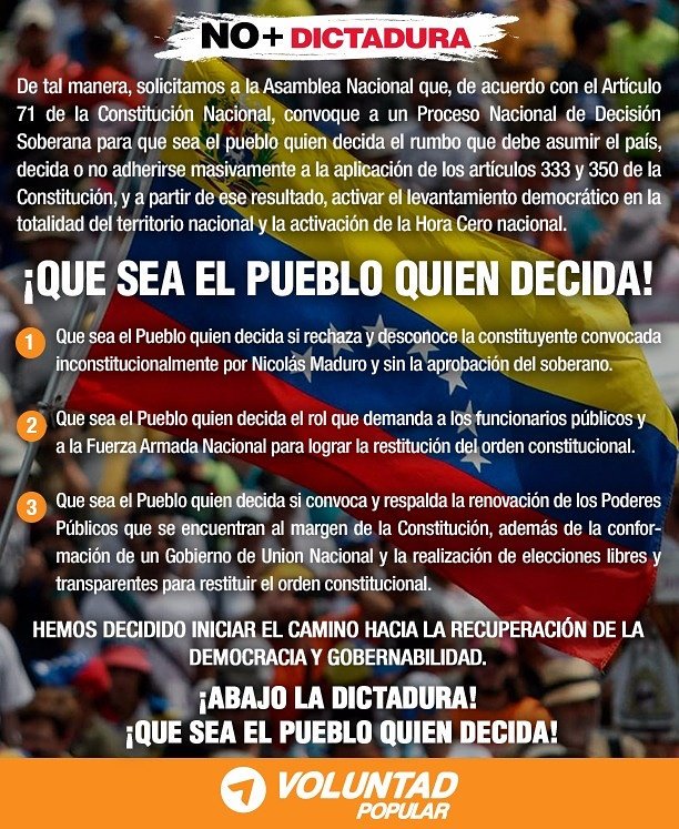 FreddyGuevaraC's tweet image. Convocamos al pueblo vzlno a decidir el futuro del país, ejerciendo su soberanía basándonos en el art. 5, 333 y 350 #QueElPuebloDecida