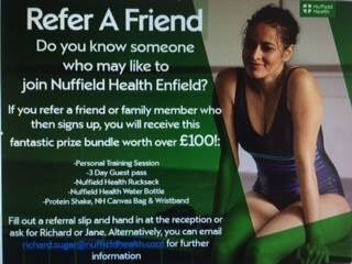 NuffieldEnfield's tweet image. Take advantage of our Referal offer and receive a fantastic prize bundle worth over £100! #nuffieldhealth #prizes