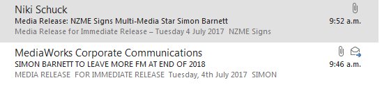 In today's example of synchonised media releases. One might be tempted to think that Jay Jay, Dom and Randell pushed Simon over... The Edge