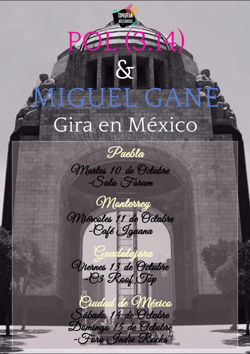 Comunidad_18's tweet photo. En OCT #Pol3.14 llega a MÉX junto a #MiguelGane Puebla, Monterrey, Guadalajara y #CDMX podrán disfrutar de estos artistas #Agenda18 https://t.co/EuTw3KBrdF