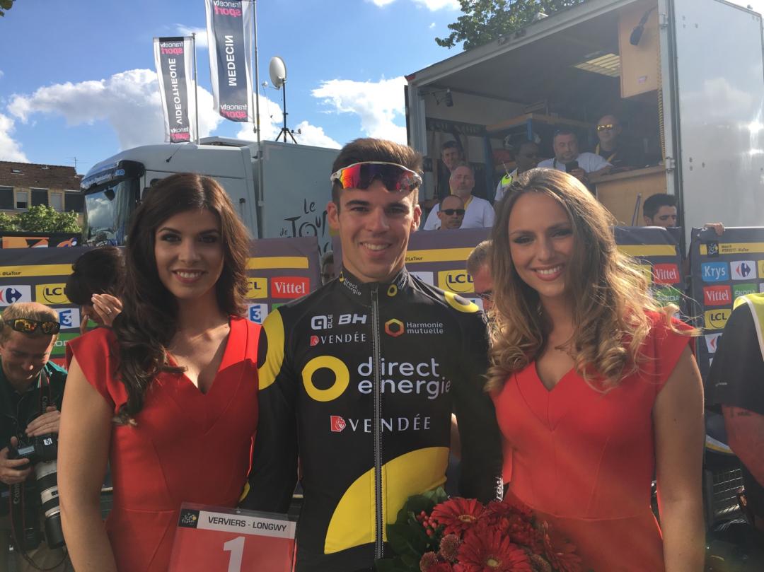 Encore le @TeamDEN_fr à l'avant aujourd'hui avec <a href="/sicard_romain/">Romain Sicard</a> puis le flamboyant <a href="/L_Calmejane/">Lilian Calmejane</a>. Très fier de toute l'équipe ! #ÇaPromet