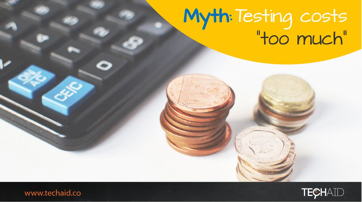 TechAID_CO's tweet photo. Choose to pay less by testing during development and not more after your users complaint. 
Contact us → sales@techaid.co
#TechAIDSolutions https://t.co/jBPaJWjxNy