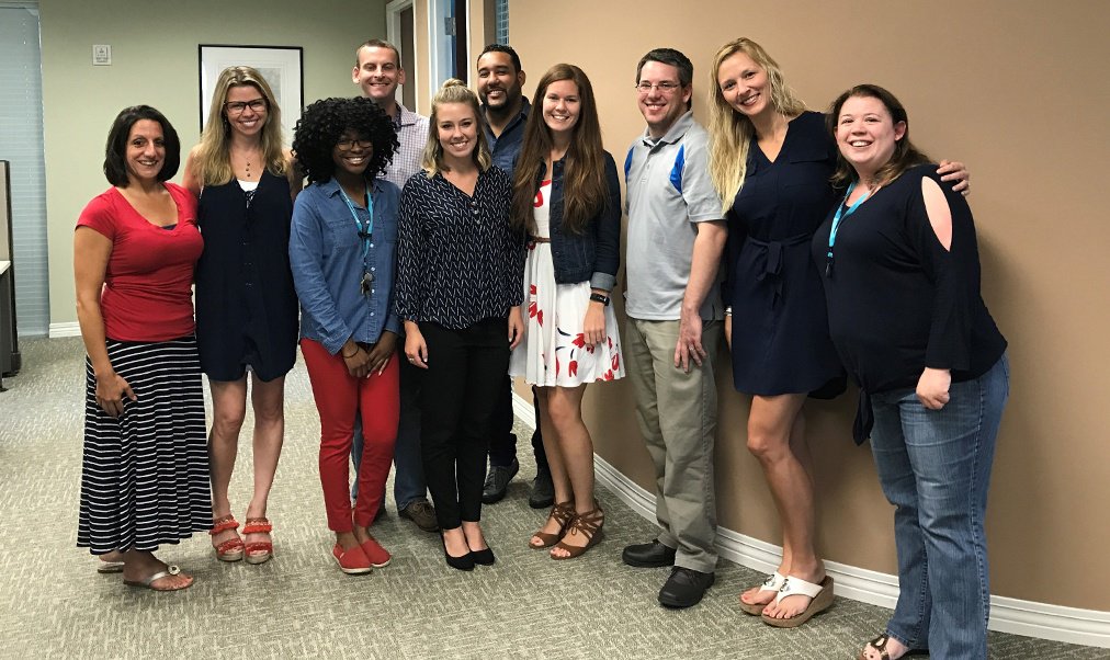 NextechEMRPM's tweet photo. Happy 4th of July from @NextechEMRPM! Nextechers in the Tampa office are decked out in red, white, and blue today #FourthofJuly https://t.co/KoO6fU8apX