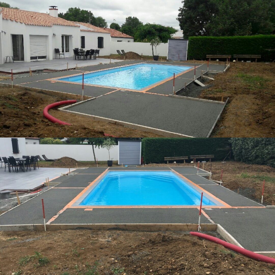 BenoteauSarl's tweet photo. Béton poreux gris en pourtour de piscine, pavé gris reste à appliquer le vernis @Edycem_Beton @senechal_edycem https://t.co/G21dcmU3Cs