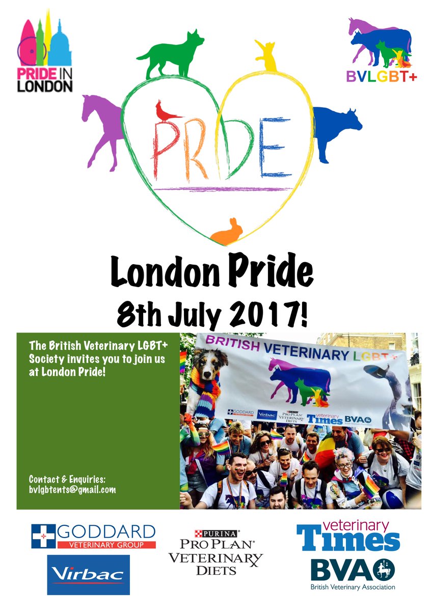 Only 5 days to go until @LondonLGBTPride 
Thanks to @BritishVets @GoddardVets @Purina @VirbacFarm @vettimesuk @VN_Times