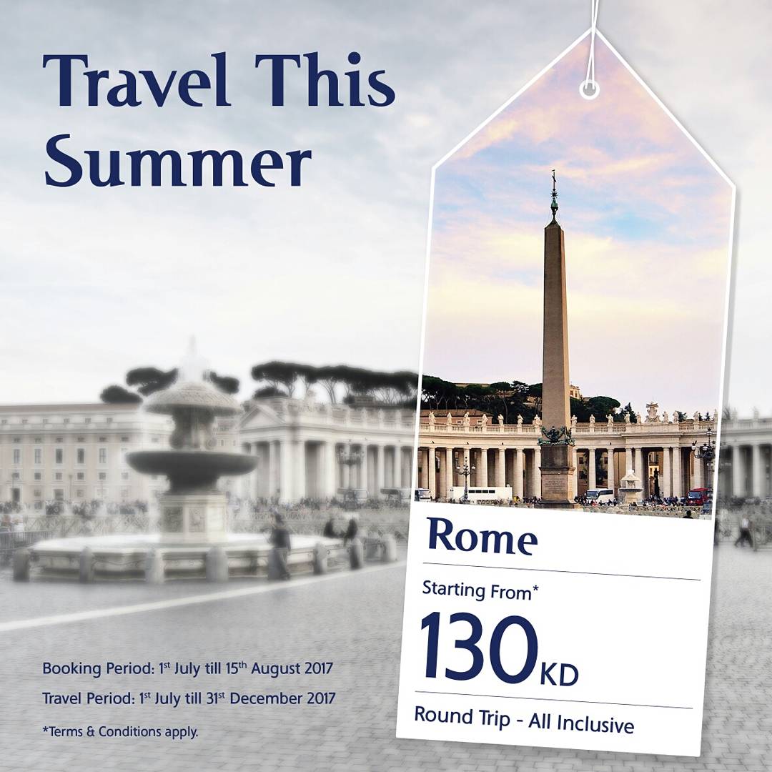 Kuwait Airways on Twitter "Book a trip to Rome with our special summer
