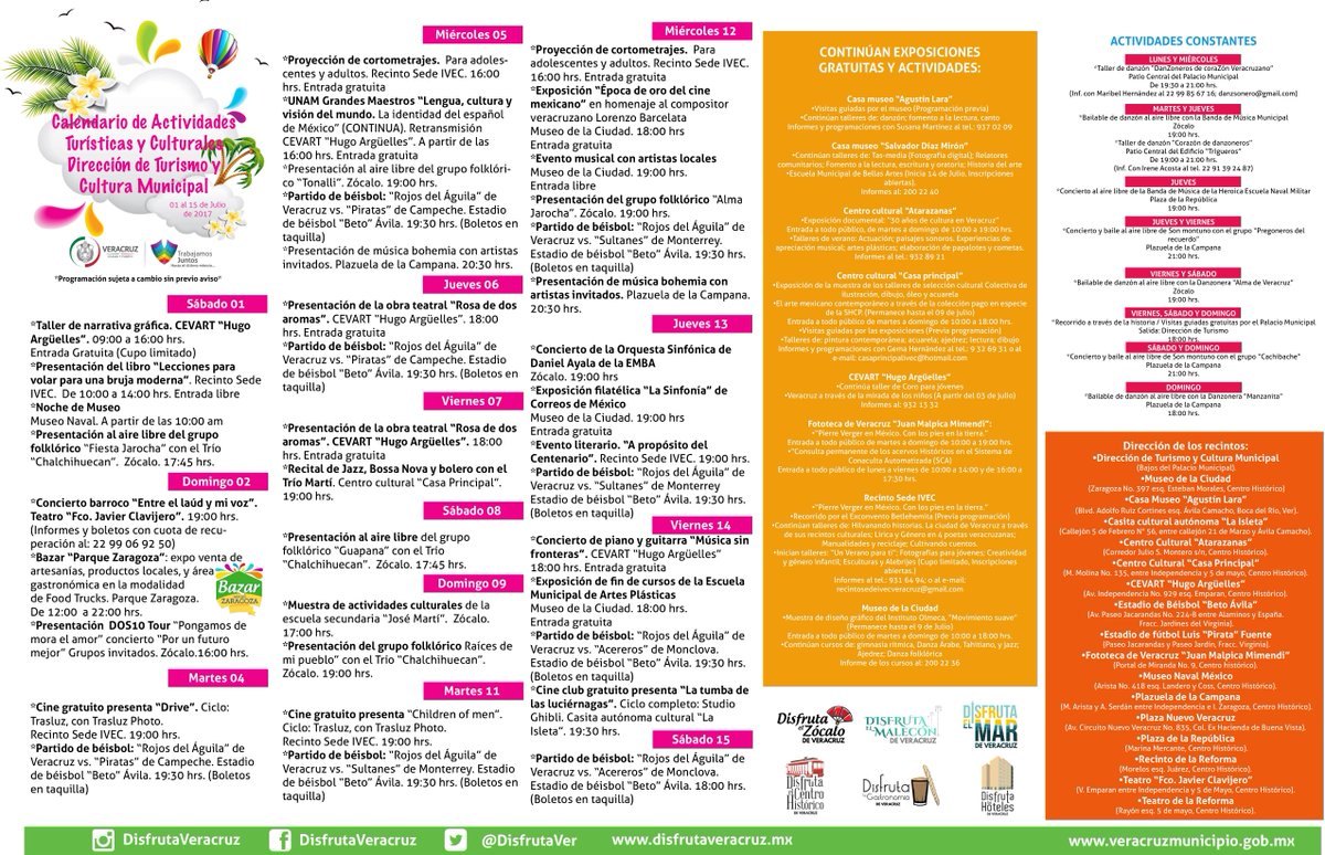 FiestasdeVer's tweet photo. Del 1 al 15 de julio podrás disfrutar eventos musicales, folklóricas, exposiciones, charlas y mas en el Zócalo de #Veracruz https://t.co/phtSwQJbpO