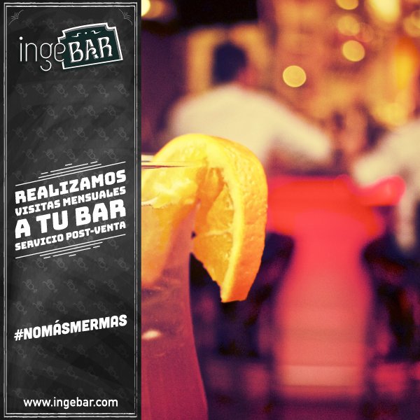 Para que nunca más te sientas solo, realizamos visitas mensuales a tu #bar ¡Despídete de las mermas con #IngeBar! #FelizViernes