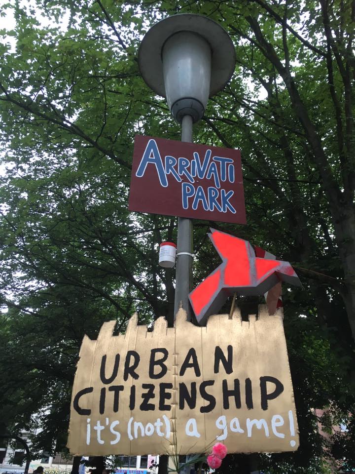 welcome to the arrivati park. 
the right to the city has no borders! 
#wearehere #nog20 #arrivatipark