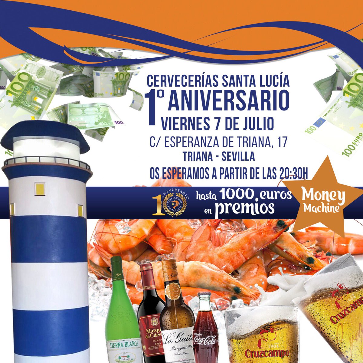 ¡Estamos de aniversario!
Te esperamos este Viernes 7 de Julio en C/ Esperanza de Triana, 17 , a partir de las 20:30h #Cerveza #Gambas #Bar