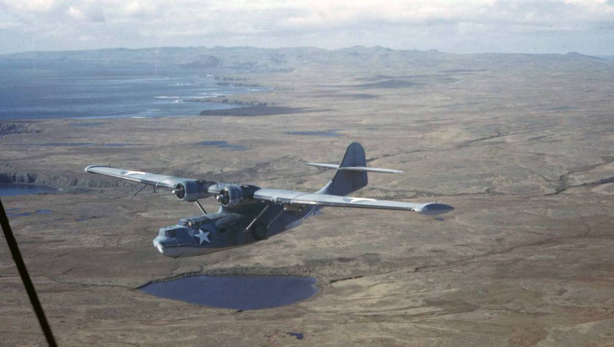 US Navy Catalina over the Aleutian Islands, 1943